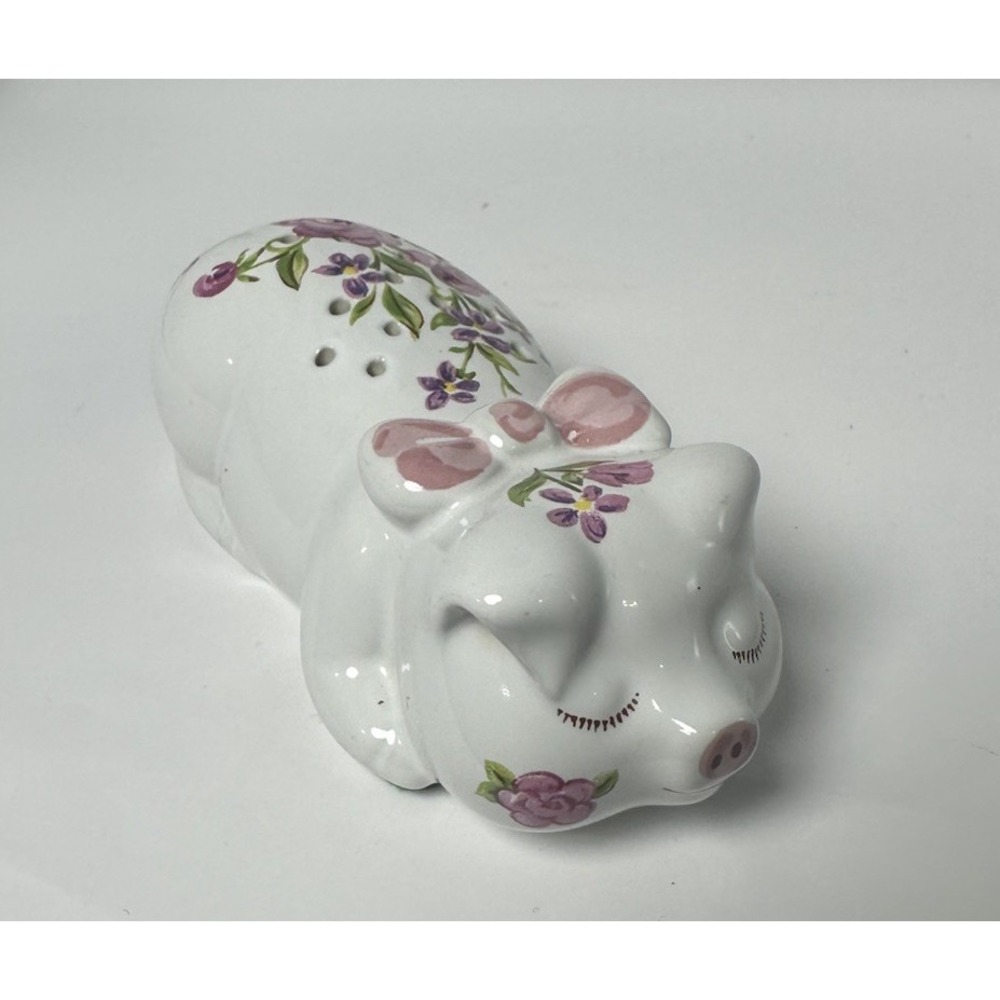Vintage‎ Ceramic Floral Pig Potpourri Sachet Holder Figurine Avon Ceramarte 1978